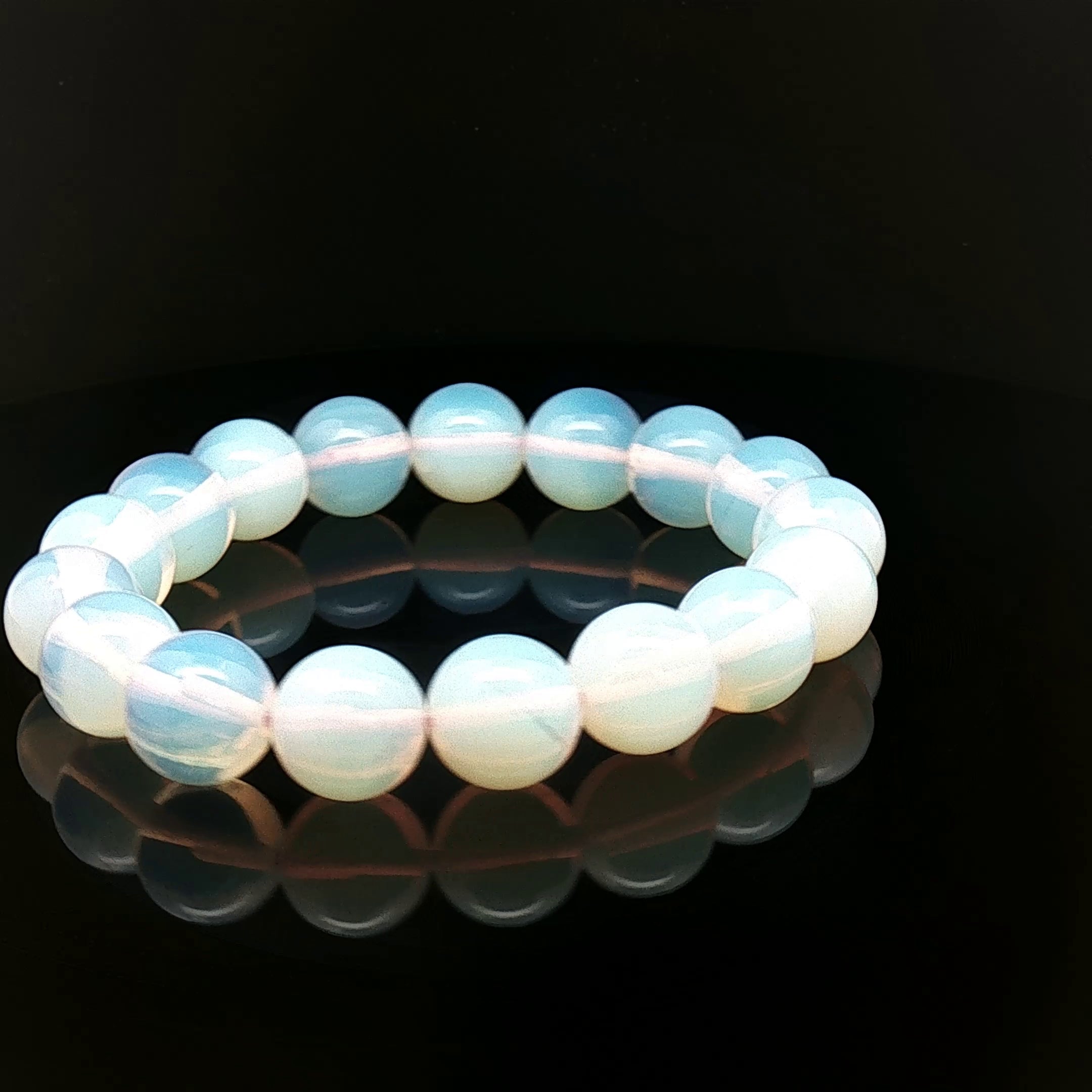 Natural Opal Beaded Bracelet – 60tcw, 12mm Round Opals