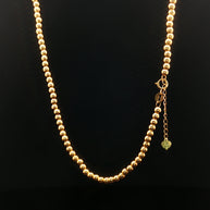 18k Yellow Gold Beaded Chain Necklace – Adjustable 16–17