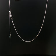 18k Fully Adjustable Tangle-Free White Gold Venetian Chain Necklace – 18 Inches