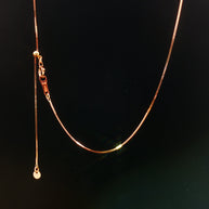 18k Fully Adjustable Tangle-Free Rose Gold Venetian Chain Necklace – 18 Inches