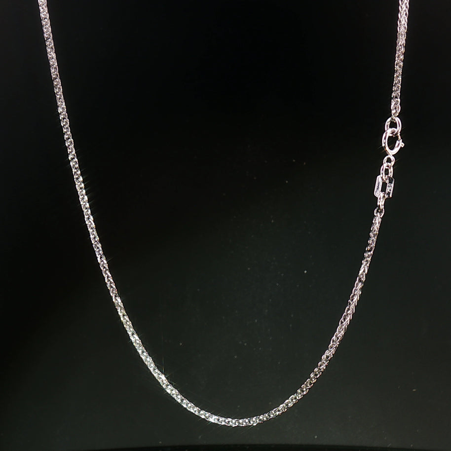 18k Classic White Gold Chain Necklace – 18 Inches