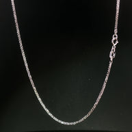 18k Classic White Gold Chain Necklace – 18 Inches