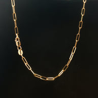 18k Yellow Gold Paper Clip Chain Necklace – 20 Inches