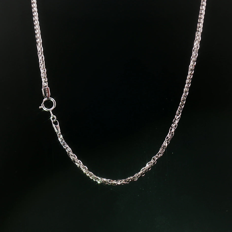 18k White Gold Fox Tail Chain Necklace – 18 Inches