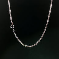 18k White Gold Fox Tail Chain Necklace – 18 Inches