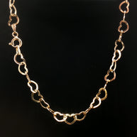 18k Yellow Gold Heart Link Chain Necklace – 16 Inches