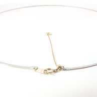 18k Two-Tone Gold Adjustable Omega Chain Necklace – Yellow & White Gold Back-to-Back Design