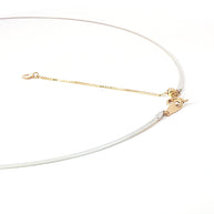 18k Two-Tone Gold Adjustable Omega Chain Necklace – Yellow & White Gold Back-to-Back Design