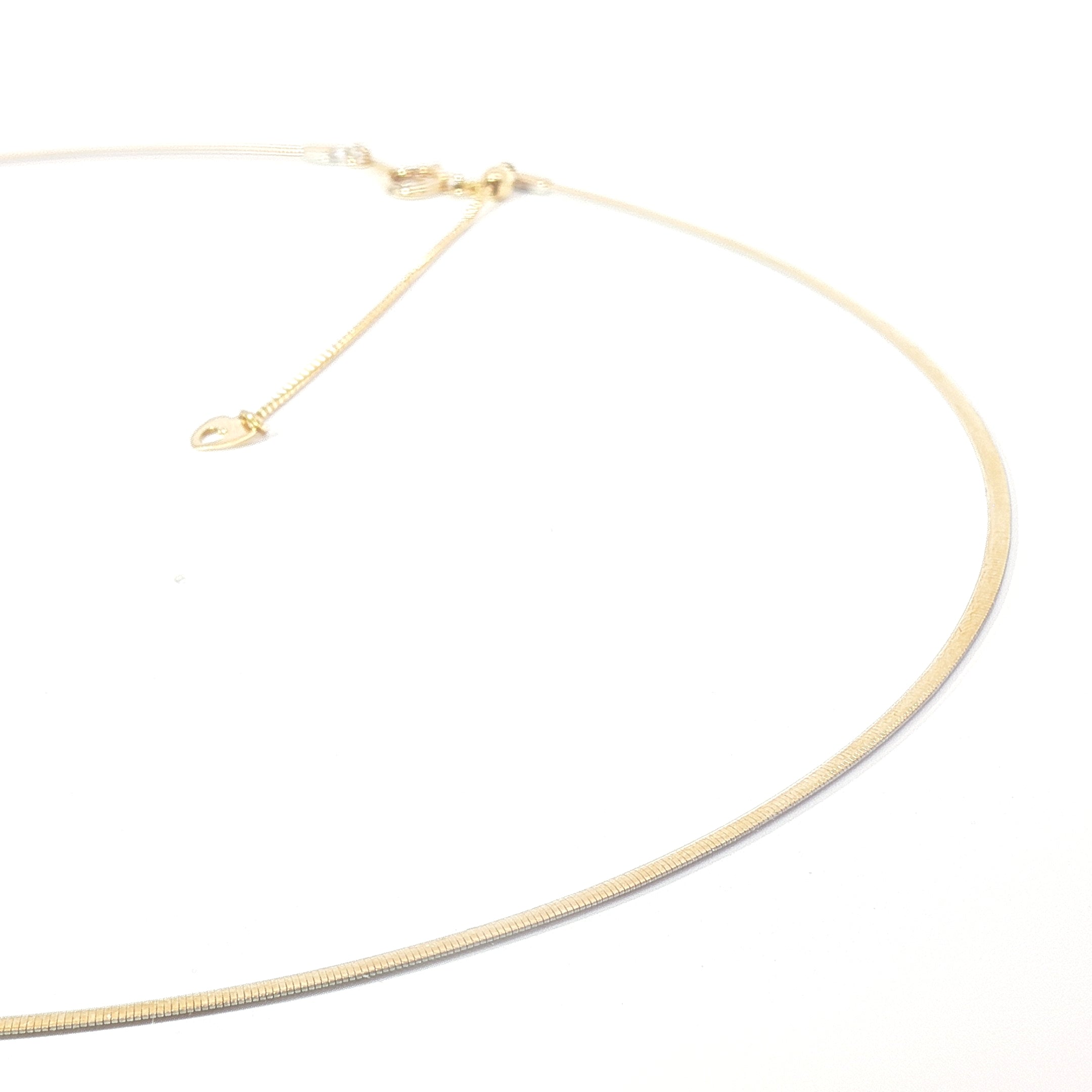 18k Two-Tone Gold Adjustable Omega Chain Necklace – Yellow & White Gold Back-to-Back Design
