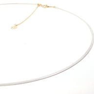 18k Two-Tone Gold Adjustable Omega Chain Necklace – Yellow & White Gold Back-to-Back Design