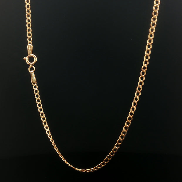 18k Yellow Gold Classic Chain Necklace – Timeless 20" High-Polish Gold Chain