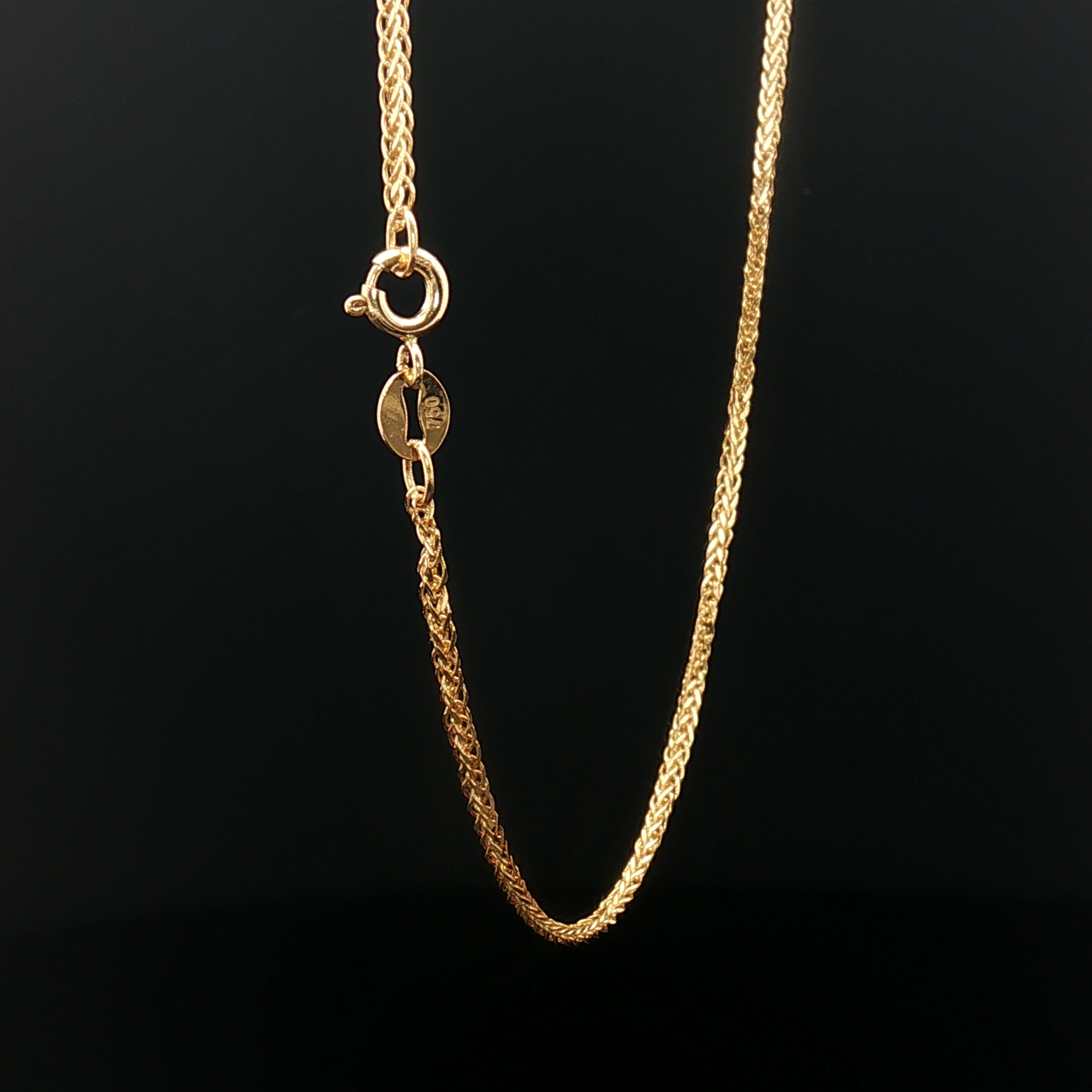 18k Yellow Gold Fox Tail Chain Necklace – Classic 18