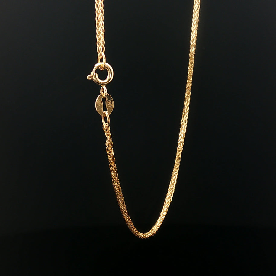 18k Yellow Gold Fox Tail Chain Necklace – Classic 18