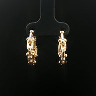 18k Yellow Gold Hard Links Hoop Earrings – Electroform Lightweight Modern Gold Hoops
