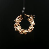 18k Yellow Gold Hard Links Hoop Earrings – Electroform Lightweight Modern Gold Hoops