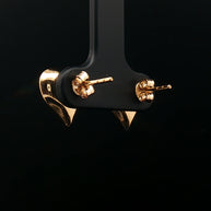 18k Yellow Gold Tri-Colour Heart Stud Earrings – Textured Yellow, Rose & White Gold Design