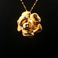 18k Yellow Gold Large Floral Charm Pendant – Electroform Lightweight Design