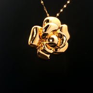18k Yellow Gold Large Floral Charm Pendant – Electroform Lightweight Design