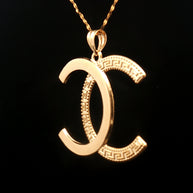 18k Yellow Gold Intertwined Pendant – Large Lightweight Modern Charm