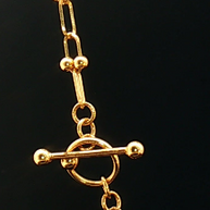 18k Yellow Gold Mini Hardware Chain Necklace with T-Bar Clasp