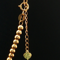 18k Yellow Gold Beaded Chain Necklace – Adjustable 16–17