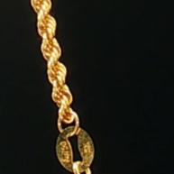 18k Classic Yellow Gold Rope Chain Necklace - 22
