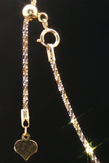 18k Elegant 2-Tone Gold Fully Adjustable Chain Necklace – 18 Inches